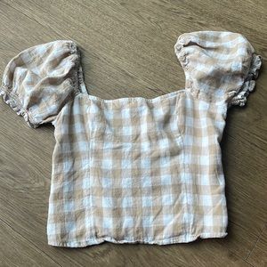 Abercrombie peplum gingham top